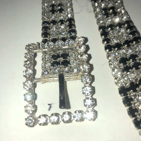 Dazzling black and silver Rhinestone Belt with Buckle 34” long. Get your bling! - Picture 3 of 7